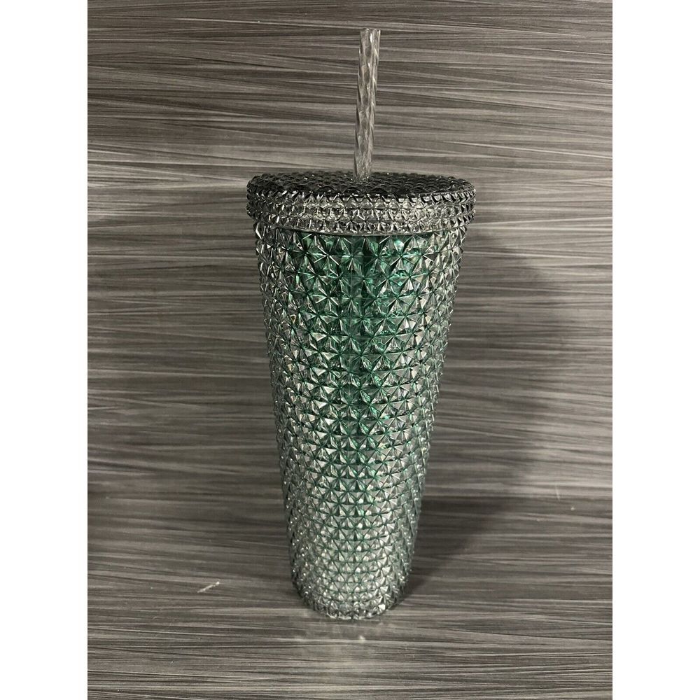 Way to Celebrate 26oz Double Wall AS Plastic Textured Tumbler, Iridescent Green